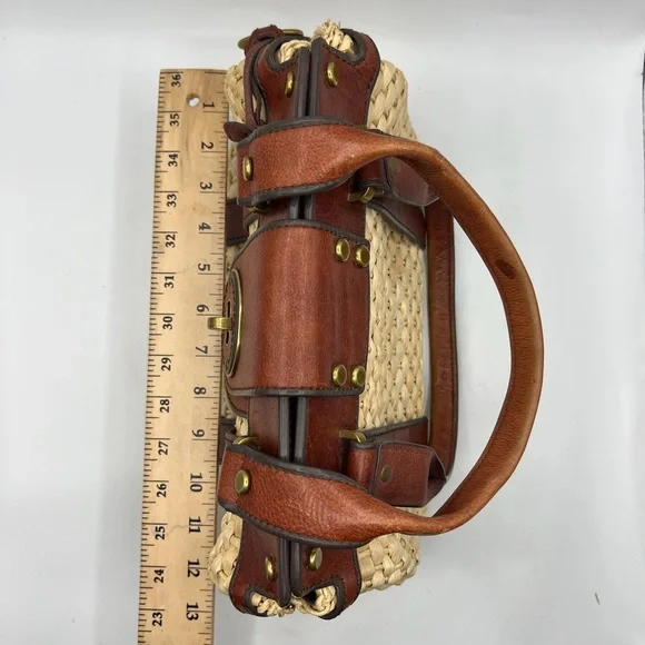 New Fossil Vintage Reissue Large Woven Straw Leather Trim Handbag, $198 - Picture 15 of 15